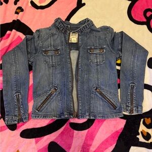 Abercrombie and Fitch blue denim jacket with zipper detailing